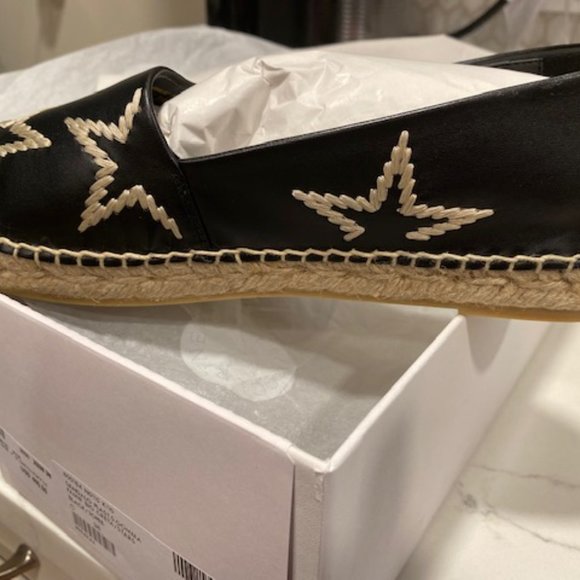STELLA MCCARTNEY Espadrilles Shoes Selene Star Black Natural Jute Size 8 - Picture 5 of 7